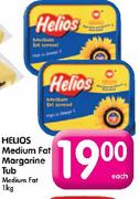 Helios Medium Fat Margarine Tub-1Kg Each