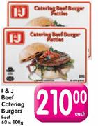 I&J Beef Catering Burgers-60X100g Each