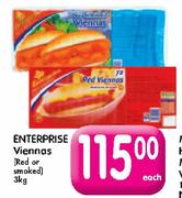 Enterprise Viennas(Red Or Smoked)-3Kg Each