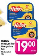 Hellos Medium Fat Margarine Tub Medium Fat-1Kg Each