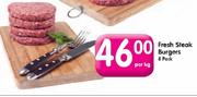 Fresh Steak Burgers 8 Pack-Per Kg