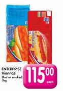 Enterprise Viennas (Red Or Smoked)-3Kg Each