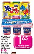 Nutriday Low Fat Smooth Yoghurt Or Yo-Jelly(All Flavours)-6x100g