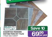Multi Flor Assorted Modern Distinction DIY Tiles-Per Pack Of 0.83 Sqm