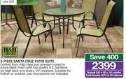 H & H Collection 5 Piece Santa Cruz Patio Suite
