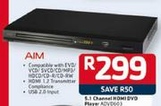 Aim 5.1 Channel HDMI DVD Player ADVD603