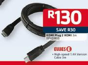 Ellies HDMI Plug 2 HDMI 3m BPHDMI3