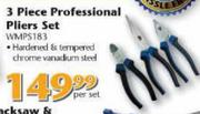 3 Piece Professional Pliers Set WMPS183-Per Set