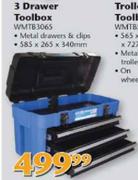 3 Drawer Toolbox 585x265x340mm WMTB3065