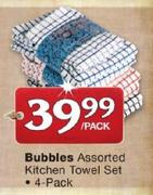 Bubbles Assorted Kitchen Towel Set 4 Pack-Per Pack