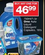 Omo Auto Liquid Detergent/Capsules-18's