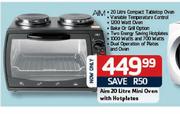 Aim 20Ltr Mini Oven With Hotplates