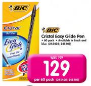 BIC Cristal Easy Glide Pen-Per 60 Pack