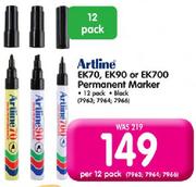Artline EK70, EK90 Or EK700 Permanent Marker-12 Pack