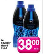M Laundry Liquid-750ml Each