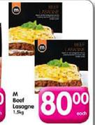 M Beef Lasagne- 1.5kg Each