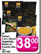 M Frozen Corn, Mixed Vegetable, Beans Or Country Mix -2kg Each