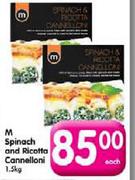M Spinach And Ricotta Cannelloni -1.5kg Each