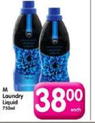 M Laundry Liquid - 750ml Each