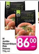 M Jumbo Mozambique Pink Prawns - 700gm Each