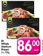 M Whole Medium Prawn- 2X700g Each