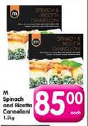 M Spinach And Ricotta Cannelloni-1.5Kg Each