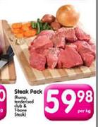 Steak Pack (Rump, Tenderised Club & T-Bone Steak)-Per Kg
