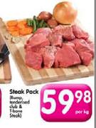 Steak Pack(Rump Tenderised Club & T Bone Steak)-Per Kg