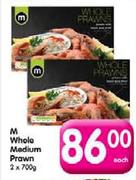 M Whole Medium Prawn-2 x 700g Each