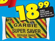 Garbie Supar Saver Refuse Bags On Roll-20's Per Pack