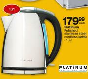 Platinum Polished Stainless Steel Cordless Kettle-1.7L Each