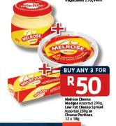 Melrose Cheese Wedge-200gm, Low Fat Cheese Spread-250gm Or Cheese Portions-12X18gm