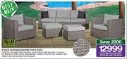 H & H Collection 5 Piece Mustang Wicker Patio Suite