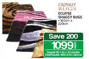 Crossley Rugs Eclipse Shaggy Rugs-160cmx220cm Each