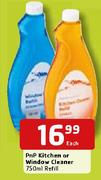 PnP Kitchen Or Window Cleaner Refill-750ml Each