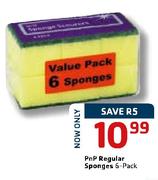 PnP Regular Sponges-6 Pack