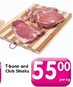 T-Bone And Club Steaks-Per Kg