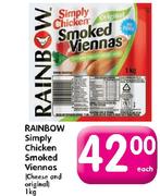 Rainbow Simply Chicken Smoked Viennas (Cheese And Original)-1Kg-Each