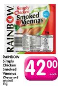 Rainbow Simply Chicken Smoked Viennas(Cheese & Original)-1kg 