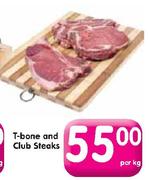 T-Bone And Club Steaks-Per Kg Pack