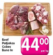 Beef Potjiekos Cubes Bone In-Per kg pack