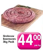 Grabouw Boerewors 3kg Pack-Per Kg 