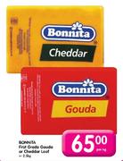 Bonnita First Grade Gouda or Cheddar Loaf-+-2.5kg-Per Kg