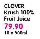 Clover Krush 100% Fruit Juice-10 x 500ml