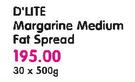 D'Lite Margarine Medium Fat Spread-30 x 500gm