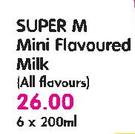 Super M Mini Flavoured Milk(All Flavours)-6 x 200ml