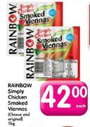 Rainbow Simply Chicken Smoked Viennas(Cheese and Original)-1kg Each