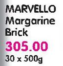 Marvello Margarine Brick-30x500g Each