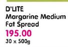 D'Lite Margarine Medium Fat Spread-30x500g Each