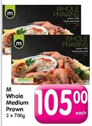 M Whole Medium Prawn-2x700g Each